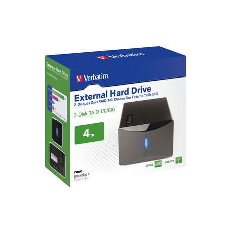 Verbatim 2-Disk RAID External Hard Drive - Baie de disques - 4 To