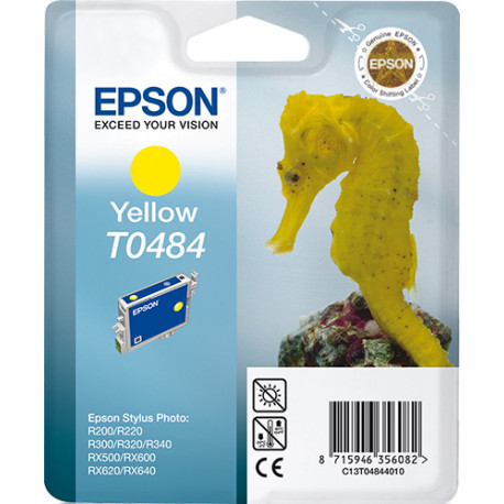 Epson T0484 - 13 ml - jaune - original - blister - cartouche d'encre - pour Stylus DX3800, Stylus Photo R200, R220, R300, R320