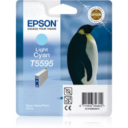 Epson T5595 - Cyan clair - original - blister - cartouche d'encre - pour Stylus Photo RX700