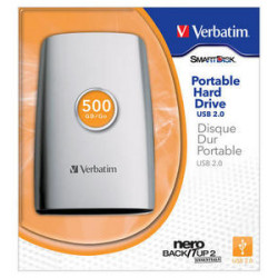 Verbatim Portable - Disque dur - 500 Go - externe (portable) - 2.5" - USB 2.0 - 5400 tours/min - mémoire tampon : 8 Mo