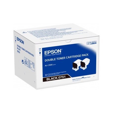 Epson - Pack de 2 - noir - original - cartouche de toner - pour Epson AL-C300, AcuLaser C3000, WorkForce AL-C300
