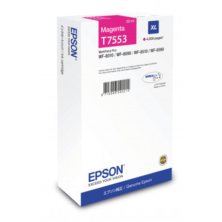 Epson T7553 - 39 ml - taille XL - magenta - original - cartouche d'encre - pour WorkForce Pro WF-8010, WF-8090, WF-8090 D3TWC,