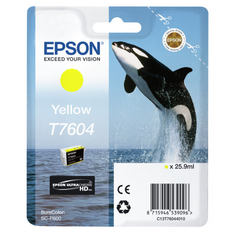 Epson T7604 - 26 ml - jaune - original - blister - cartouche d'encre - pour SureColor P600, SC-P600