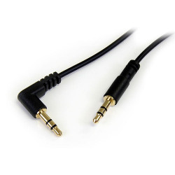 StarTech.com Câble audio slim Mini-Jack 3,5 mm vers Mini-Jack 3,5 mm coudé à angle droit de 1,8 m - M/M - Câble audio - mini ja