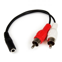 StarTech.com Câble / Cordon en Y Mini-Jack 3,5mm vers 2x RCA de 15 cm - Adaptateur audio Mini-Jack (F) vers 2x Cinch (M) - Câbl