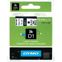 DYMO D1 - Auto-adhésif - noir sur blanc - Rouleau (1,2 cm x 7 m) 1 rouleau(x) bande d'étiquettes - pour LabelMANAGER 100, 160,