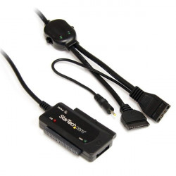 StarTech.com Câble adaptateur / Convertisseur USB 2.0 vers SATA / IDE pour disque dur / HDD et SSD de 2,5 ou 3,5 pouces - Noir 