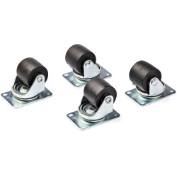 StarTech.com Heavy Duty Casters for Server Racks/Cabinets, Set of 4 Universal M6 2-inch Swivel Caster Kit, 45x75mm Pattern, Rep