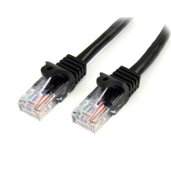 StarTech.com Cable reseau Cat5e UTP sans crochet de 5 m - Cordon Ethernet RJ45 anti-accroc - Cable patch - M/M - Noir - Cordon 