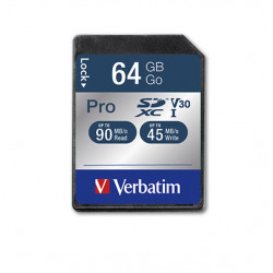 Verbatim PRO - Carte mémoire flash - 64 Go - UHS Class 3 / Class10 - 300x/600x - SDXC UHS-I