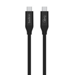 Belkin CONNECT - Câble USB - USB-C (M) pour USB-C (M) - USB 3.2 / USB4 / Thunderbolt 3 - 80 cm - Alimentation USB (100 W)