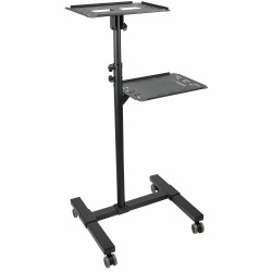 StarTech.com Mobile Projector and Laptop Stand/Cart, Heavy Duty Portable Projector Stand (2 Vented Shelves, hold 22lb/10kg each