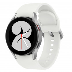 Samsung Galaxy Watch4 - 40 mm - argent - montre intelligente avec bande sport - blanc - affichage 1.19" - 16 Go - 7.6 Go - NFC,