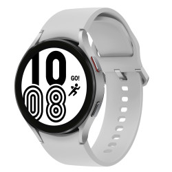 Samsung Galaxy Watch4 - 44 mm - argent - montre intelligente avec bande sport - blanc - affichage 1.36" - 16 Go - 7.6 Go - NFC,