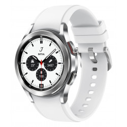 Samsung Galaxy Watch4 Classic - 42 mm - argent - montre intelligente avec bande de sport ridge - fluoroélastomère - blanc - aff