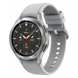 Samsung Galaxy Watch4 Classic - 46 mm - argent - montre intelligente avec bande de sport ridge - fluoroélastomère - argent - af