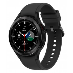 Samsung Galaxy Watch4 Classic - 46 mm - noir - montre intelligente avec bande de sport ridge - fluoroélastomère - noir - affich