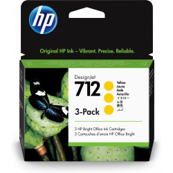 HP 712 - Pack de 3 - 29 ml - jaune - original - DesignJet - cartouche d'encre - pour DesignJet Studio, T210, T230, T250, T630,