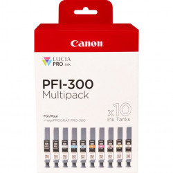 Canon PFI-MBK/PBK/CO/GY/R/C/M/Y/PC/PM 10 Ink Cartridge Multipack - Pack de 10 - 14.4 ml - gris, jaune, cyan, magenta, rouge, no