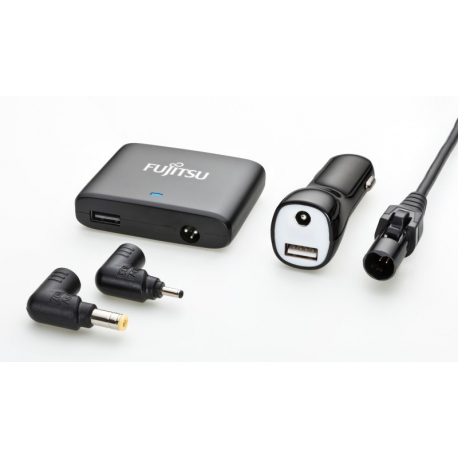 FUJITSU/Car/Air DC Mini Adapter 80 Slim, powerful 19V Car-charger with airplane adapter and USB charging interface