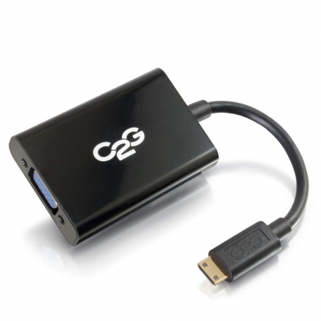 C2G HDMI Mini to VGA and Audio Adapter Converter Dongle - Convertisseur vidéo - HDMI - VGA - noir