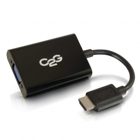 C2G HDMI to VGA and Stereo Audio Adapter Converter Dongle - Convertisseur vidéo - HDMI - HDMI, VGA - noir