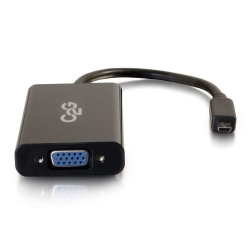 C2G HDMI Micro to VGA and Stereo Audio Adapter Converter Dongle - Convertisseur vidéo - HDMI - VGA - noir